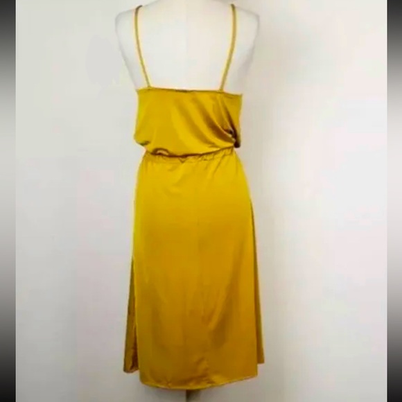 ZARA Gold / Yellow / Mustard Slip Dress with Drawstring Waist - Picture 10 of 10